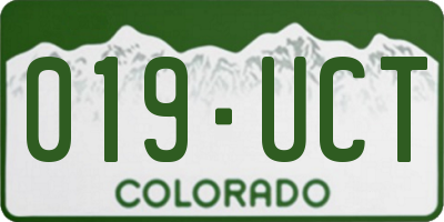 CO license plate 019UCT