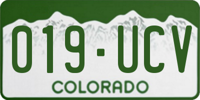 CO license plate 019UCV
