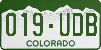CO license plate 019UDB