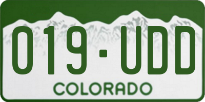 CO license plate 019UDD