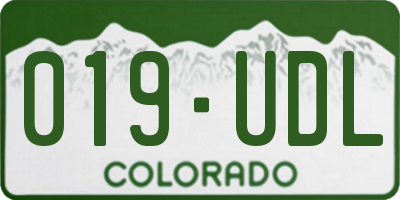 CO license plate 019UDL