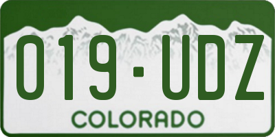 CO license plate 019UDZ