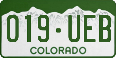 CO license plate 019UEB