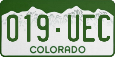 CO license plate 019UEC