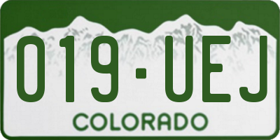 CO license plate 019UEJ
