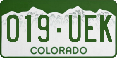 CO license plate 019UEK