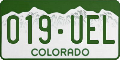 CO license plate 019UEL