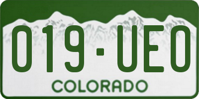 CO license plate 019UEO