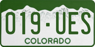 CO license plate 019UES