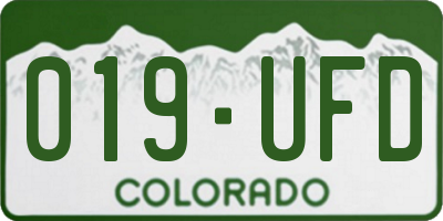 CO license plate 019UFD
