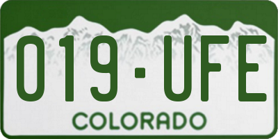 CO license plate 019UFE