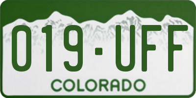 CO license plate 019UFF