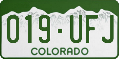 CO license plate 019UFJ