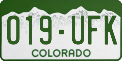 CO license plate 019UFK