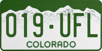 CO license plate 019UFL