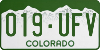 CO license plate 019UFV