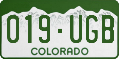 CO license plate 019UGB