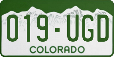 CO license plate 019UGD
