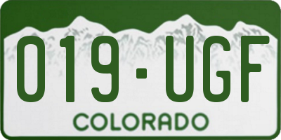 CO license plate 019UGF