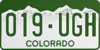CO license plate 019UGH
