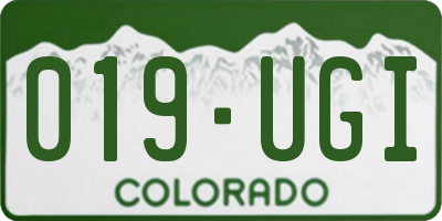 CO license plate 019UGI