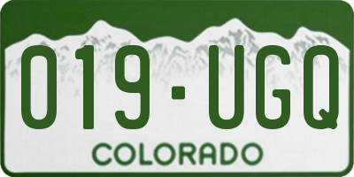 CO license plate 019UGQ