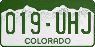 CO license plate 019UHJ