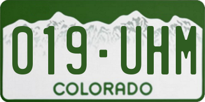 CO license plate 019UHM