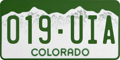 CO license plate 019UIA