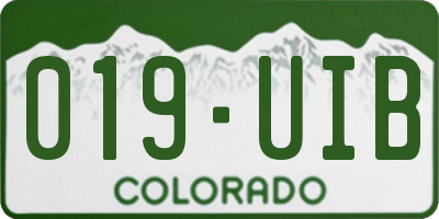 CO license plate 019UIB