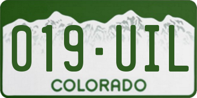 CO license plate 019UIL