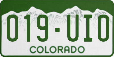 CO license plate 019UIO