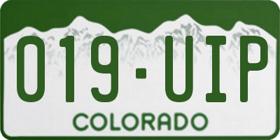 CO license plate 019UIP