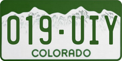 CO license plate 019UIY