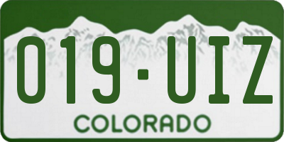 CO license plate 019UIZ