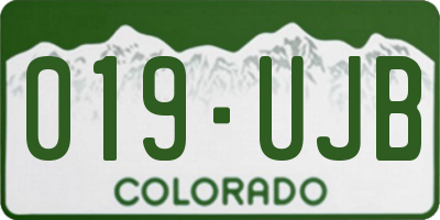 CO license plate 019UJB