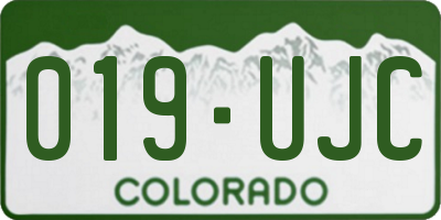 CO license plate 019UJC