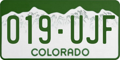CO license plate 019UJF