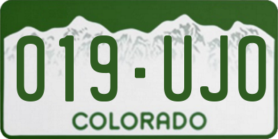 CO license plate 019UJO