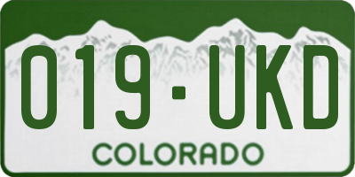 CO license plate 019UKD