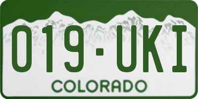 CO license plate 019UKI