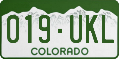 CO license plate 019UKL