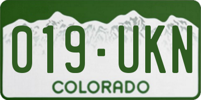 CO license plate 019UKN