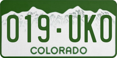 CO license plate 019UKO