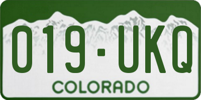 CO license plate 019UKQ