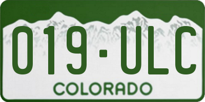 CO license plate 019ULC