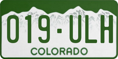 CO license plate 019ULH