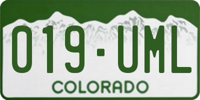 CO license plate 019UML