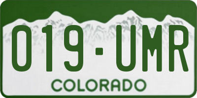 CO license plate 019UMR