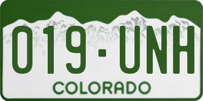 CO license plate 019UNH